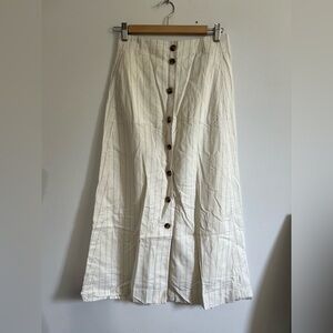 H&M White Button-Down A-Line Skirt